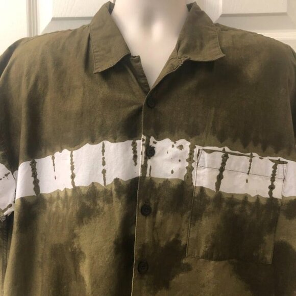Vintage World Island Men's Tie Dyed Hawaiian Theme Casual Button Down Shirt XL - Picture 4 of 9